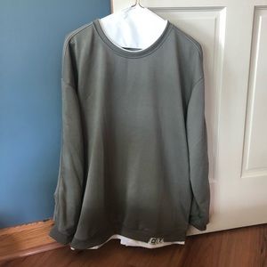 SHEIN green and white “City, Clothing for You” sweatshirt, size large